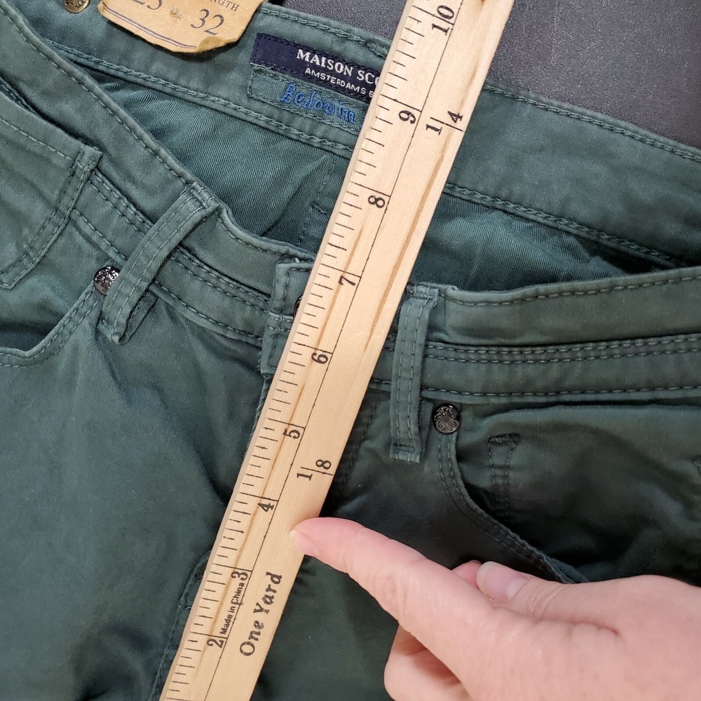Maison Scotch La Parisienne Skinny Green Jeans 25 zip fly 5 pockets inseam 32" - Picture 9 of 10